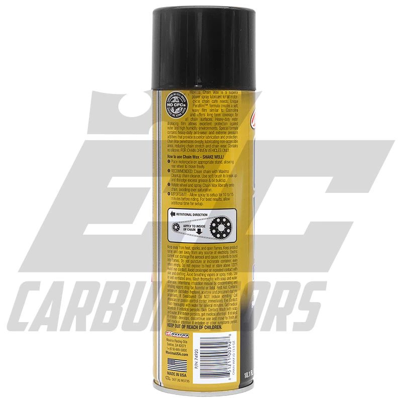 EC Carburetors Maxima Racing Oil Chain Wax Chain Lube - 18.1 FL. Oz. 2 EC Carburetors Maxima Racing Oil Chain Wax Chain Lube - 18.1 FL. Oz. - Image 2